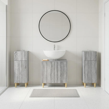 Set di armadietti da bagno in 3 pezzi DELFT Sonoma grigio