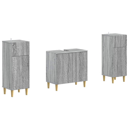 Set di armadietti da bagno in 3 pezzi DELFT Sonoma grigio