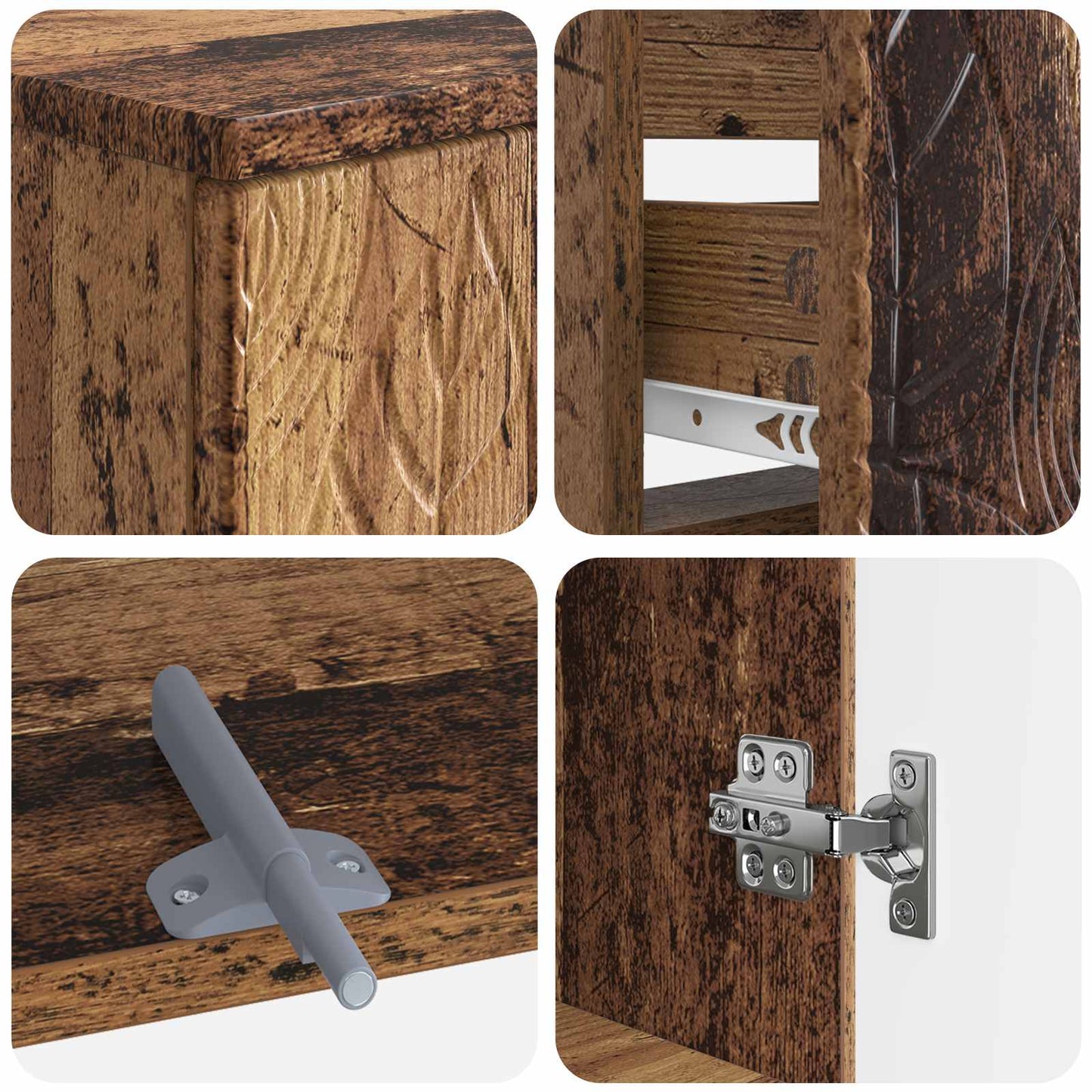 Set di Armadi da Bagno da 2 Pezzi DELFT Legno antico | homemem39