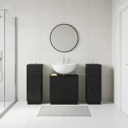 Set di armadietti da bagno in 3 pezzi HOORN Nero