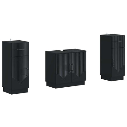 Set di Armadi da Bagno da 2 Pezzi HOORN Nero | homemem39