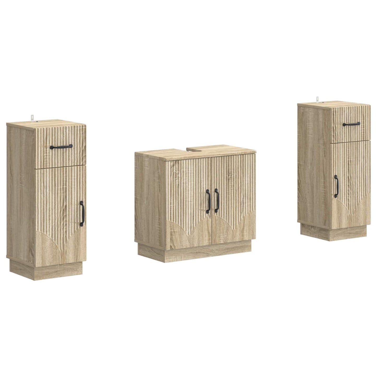 Set di Armadi da Bagno da 2 Pezzi HOORN Rovere Sonoma | homemem39