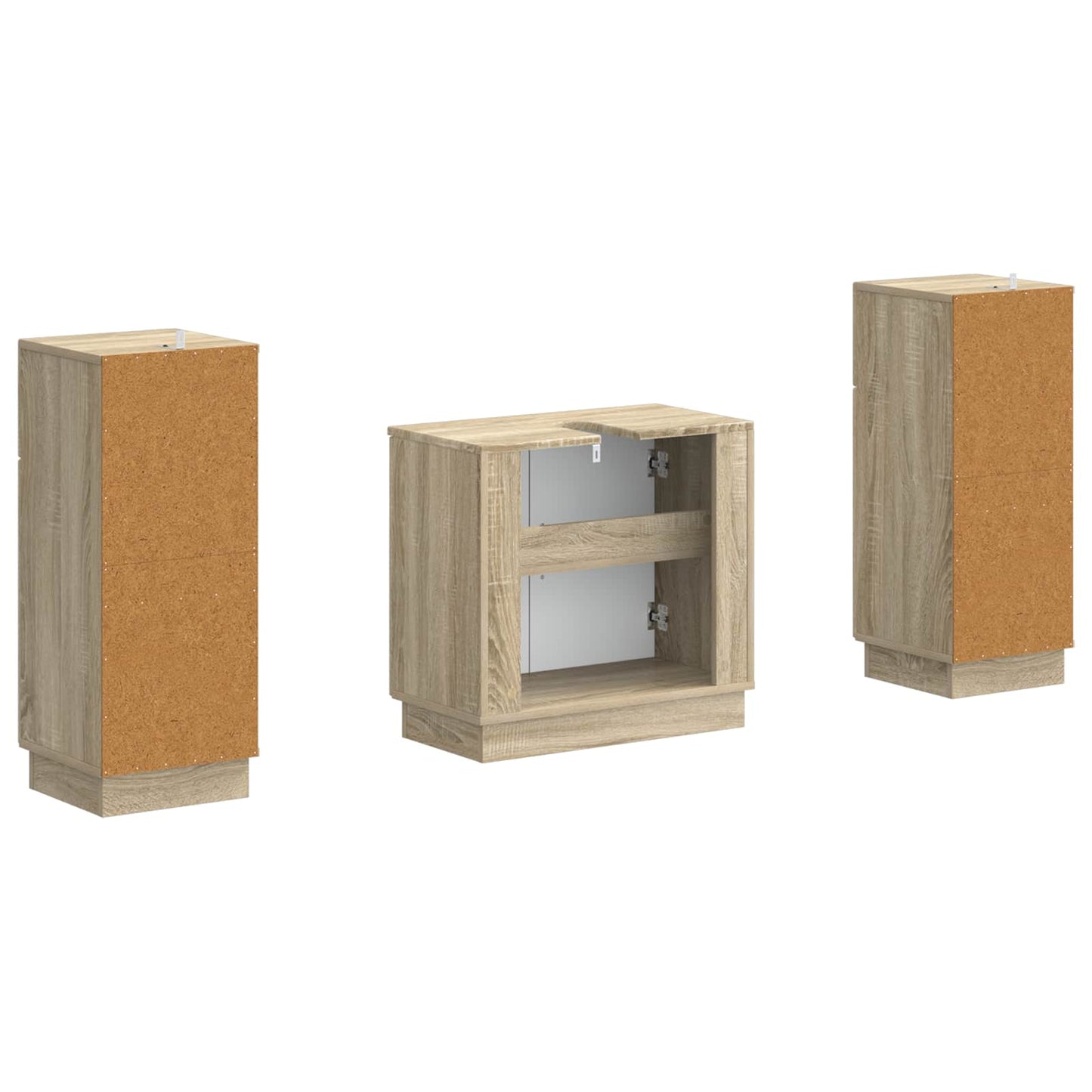 Set di armadietti da bagno in 3 pezzi HOORN Rovere Sonoma