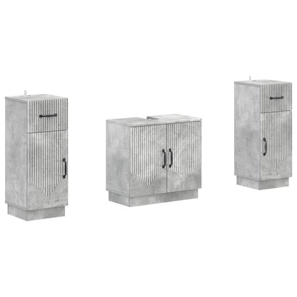 Set di Armadi da Bagno da 2 Pezzi HOORN Grigio Cemento