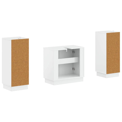 Set di Armadi da Bagno da 2 Pezzi HOORN Bianco Lucido | homemem39