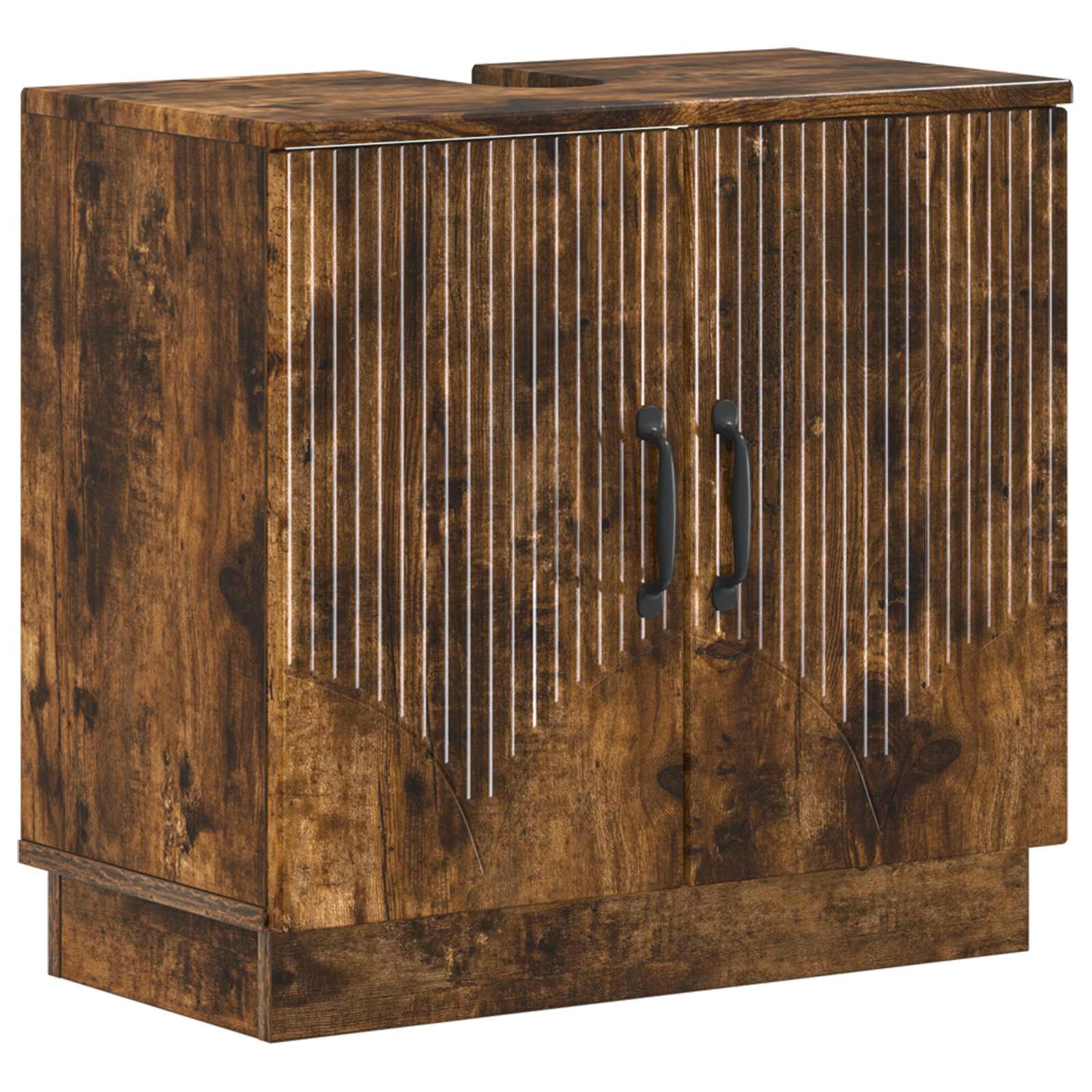 Set di Armadi da Bagno da 2 Pezzi HOORN Rovere Fumo | homemem39