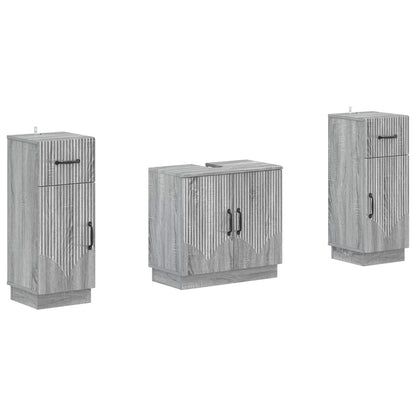 Set di Armadi da Bagno da 2 Pezzi HOORN Sonoma grigio