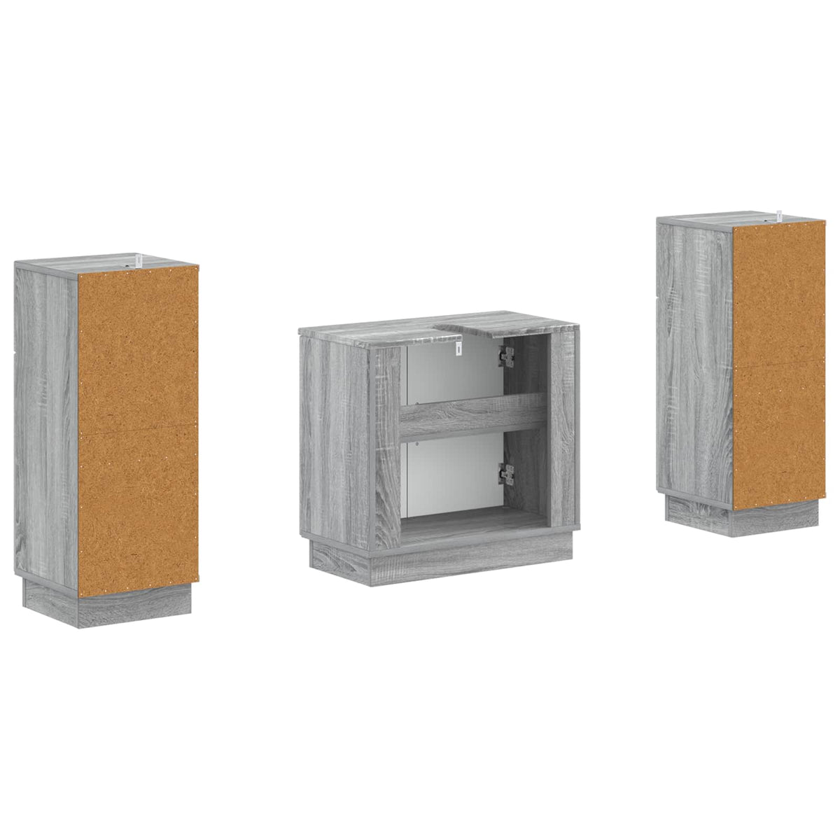 Set di armadietti da bagno in 3 pezzi HOORN Sonoma grigio