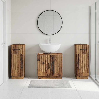 Set di armadietti da bagno in 3 pezzi HOORN Legno antico