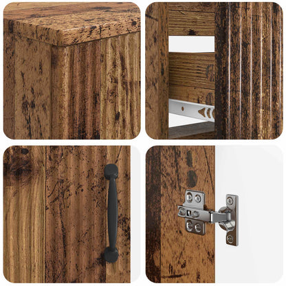 Set di Armadi da Bagno da 2 Pezzi HOORN Legno antico