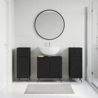Set di armadietti da bagno in 3 pezzi BREDA Nero