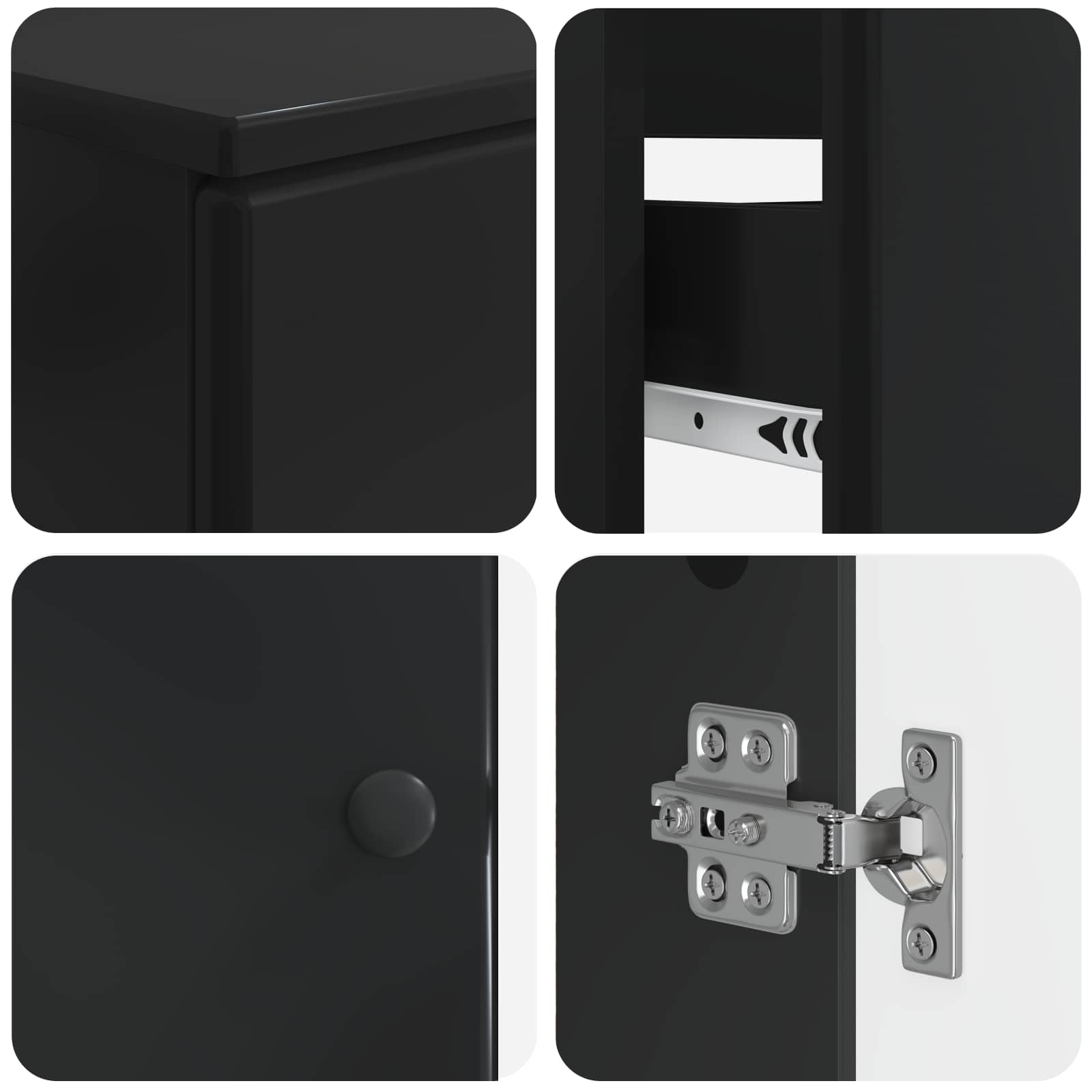 Set di Armadi da Bagno da 2 Pezzi BREDA Nero | homemem39