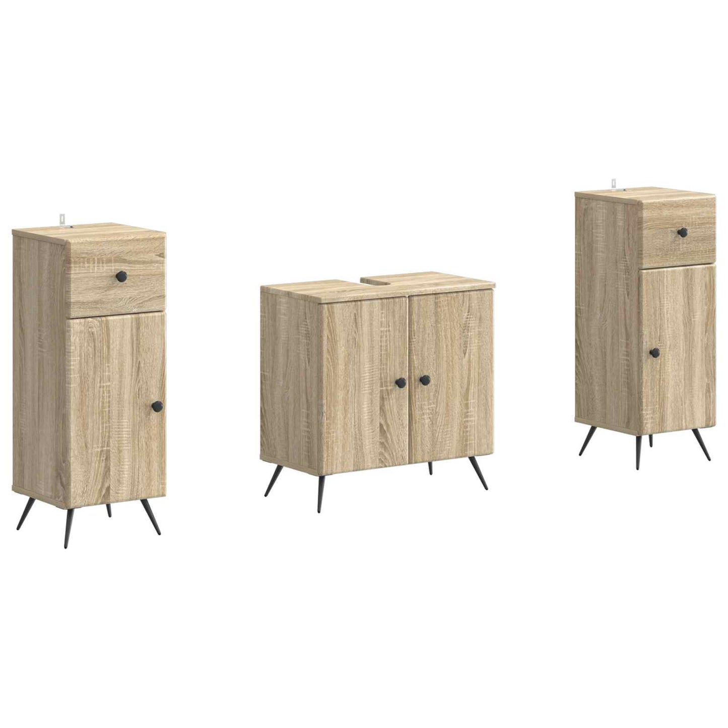 Set di Armadi da Bagno da 2 Pezzi BREDA Rovere Sonoma | homemem39