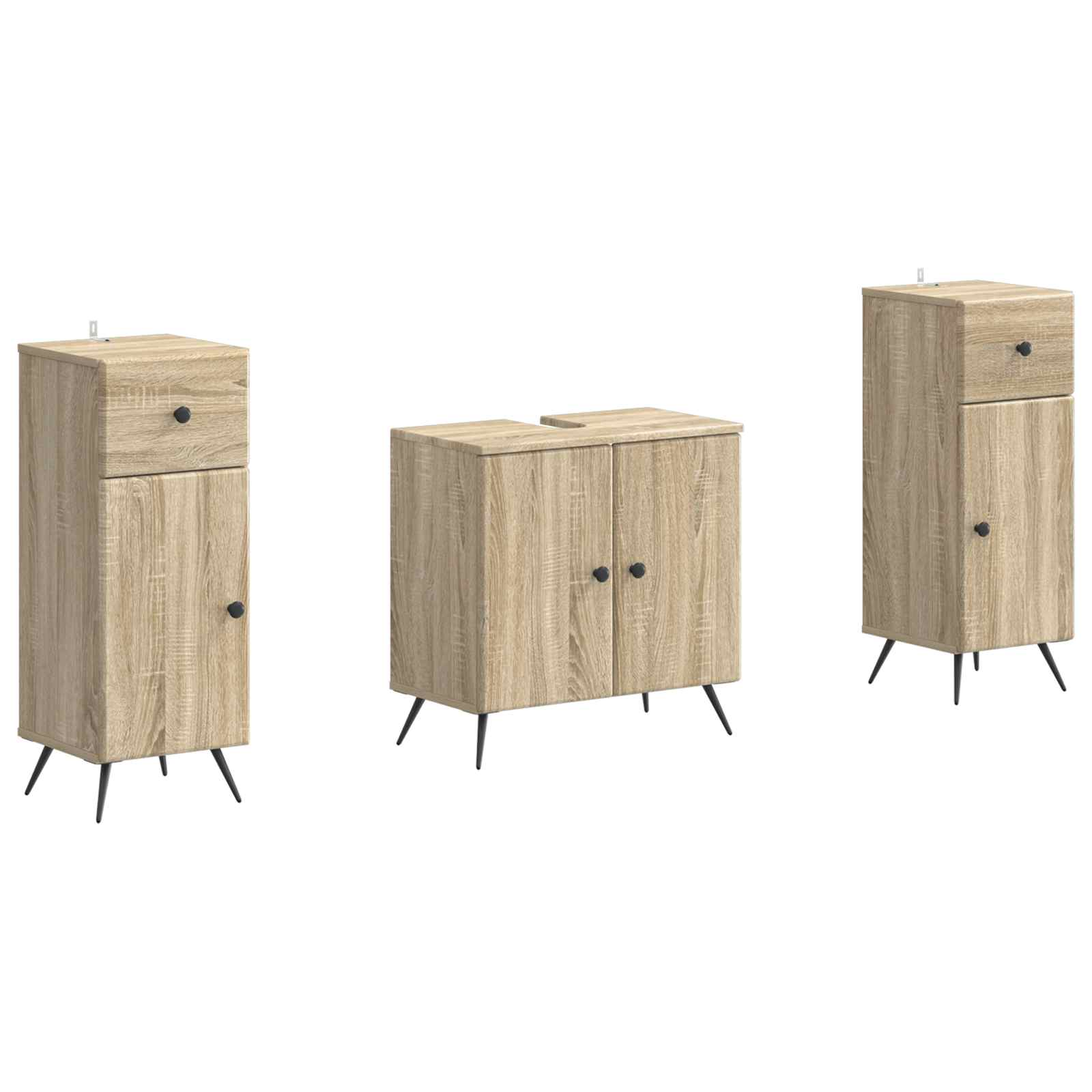 Set di Armadi da Bagno da 2 Pezzi BREDA Rovere Sonoma | homemem39