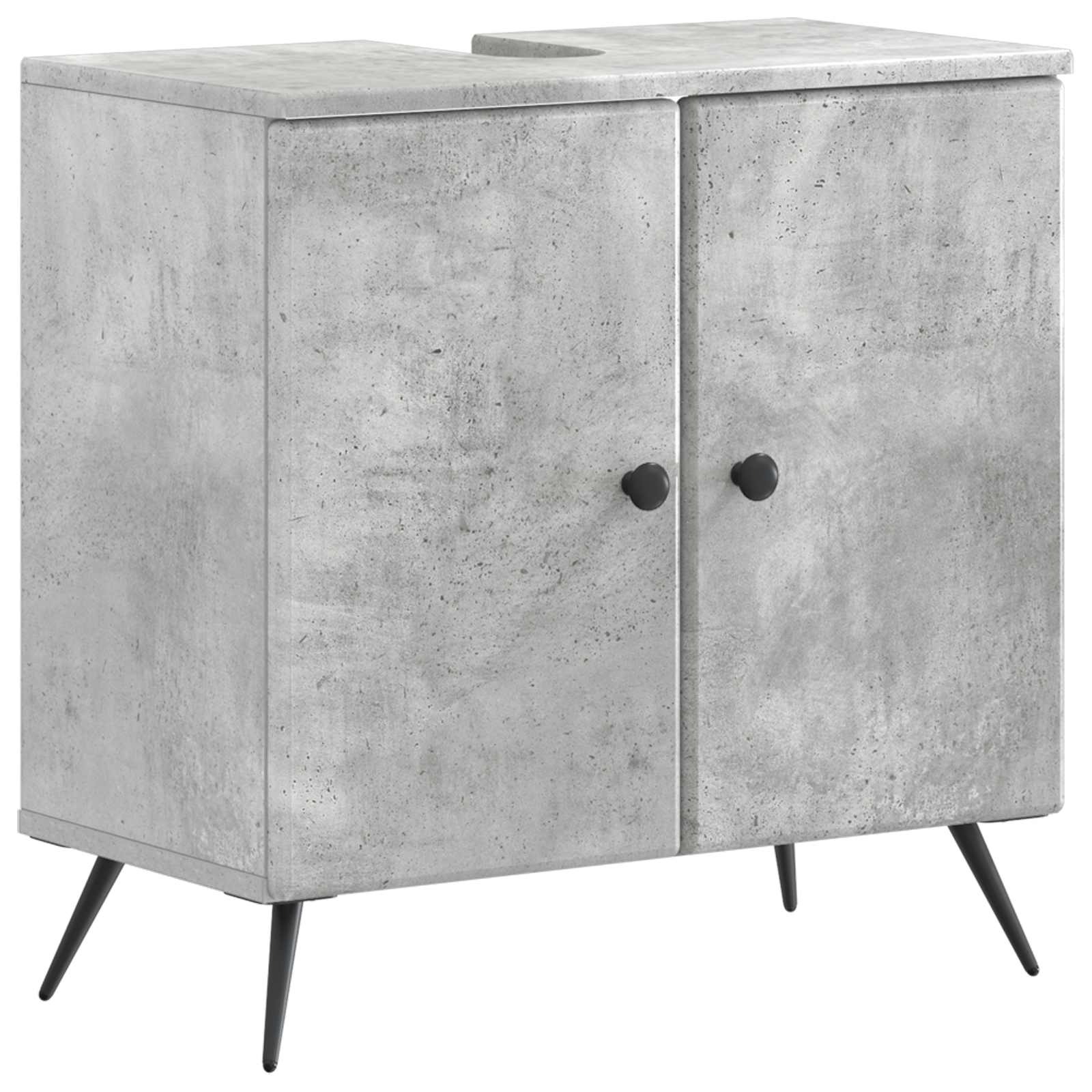 Set di Armadi da Bagno da 2 Pezzi BREDA Grigio Cemento | homemem39