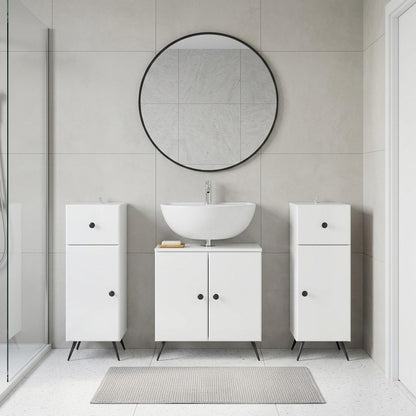 Set di armadietti da bagno in 3 pezzi BREDA Bianco Lucido