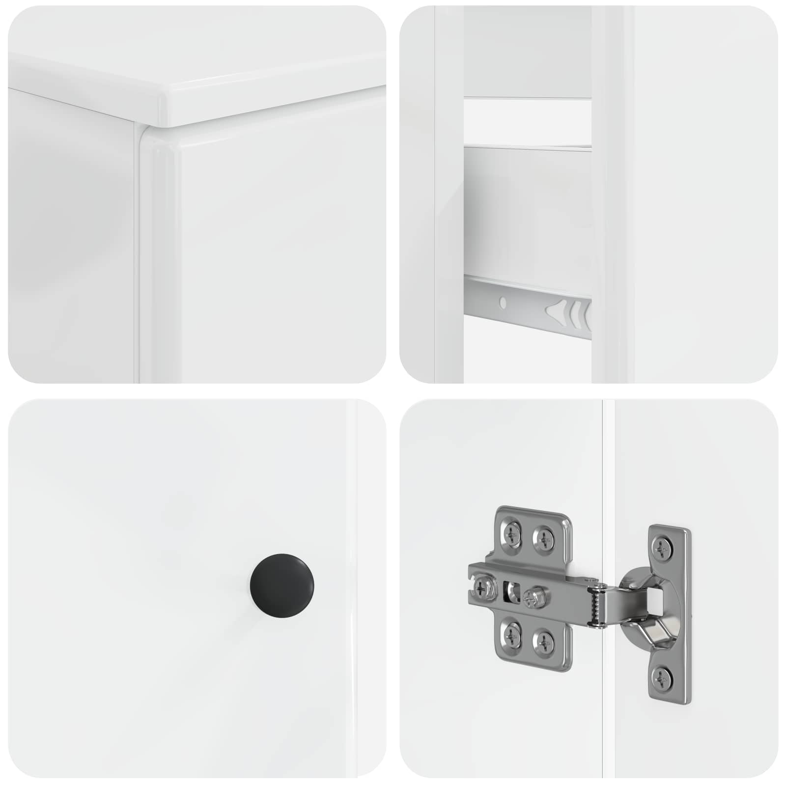 Set di Armadi da Bagno da 2 Pezzi BREDA Bianco Lucido | homemem39