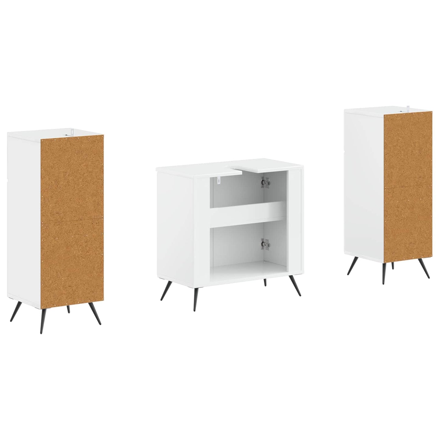 Set di Armadi da Bagno da 2 Pezzi BREDA Bianco Lucido | homemem39