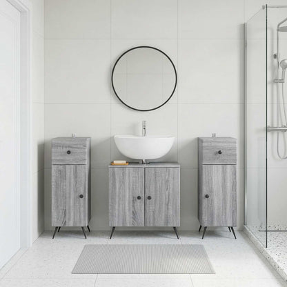 Set di armadietti da bagno in 3 pezzi BREDA Sonoma grigio