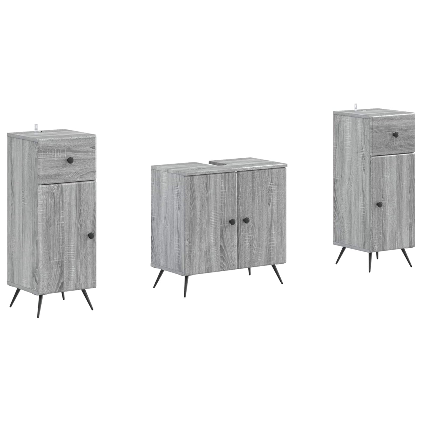 Set di Armadi da Bagno da 2 Pezzi BREDA Sonoma grigio | homemem39