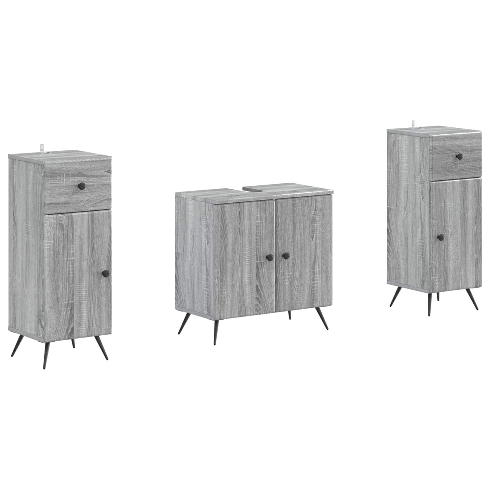Set di Armadi da Bagno da 2 Pezzi BREDA Sonoma grigio | homemem39