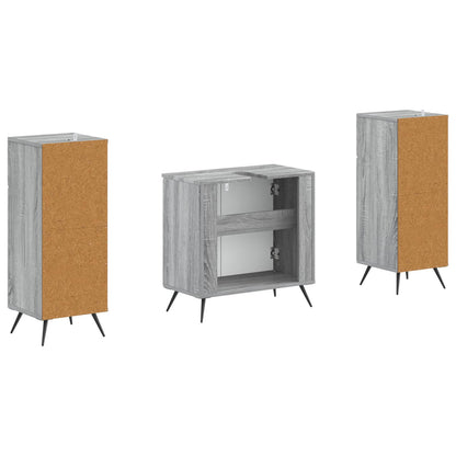 Set di armadietti da bagno in 3 pezzi BREDA Sonoma grigio