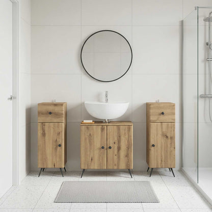 Set di armadietti da bagno in 3 pezzi BREDA Rovere Artigianale