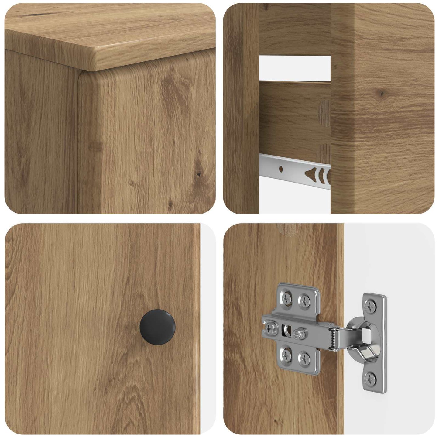 Set di Armadi da Bagno da 2 Pezzi BREDA Rovere Artigianale | homemem39