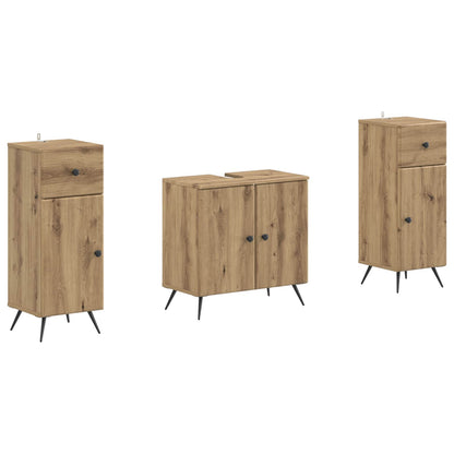 Set di armadietti da bagno in 3 pezzi BREDA Rovere Artigianale