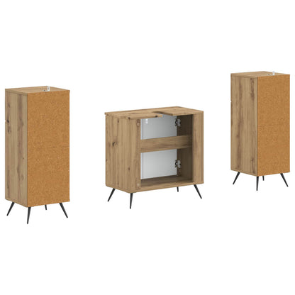 Set di armadietti da bagno in 3 pezzi BREDA Rovere Artigianale