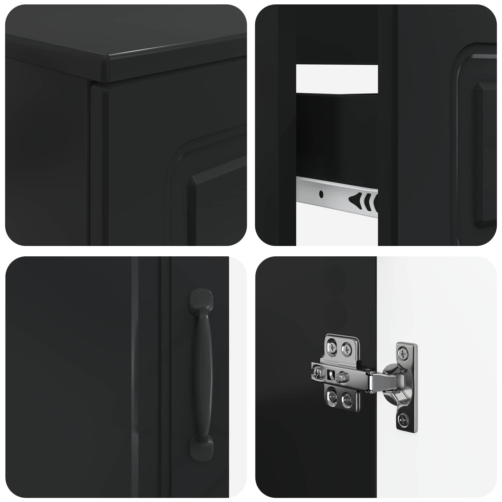 Set di Armadi da Bagno da 2 Pezzi UTRECHT Nero | homemem39