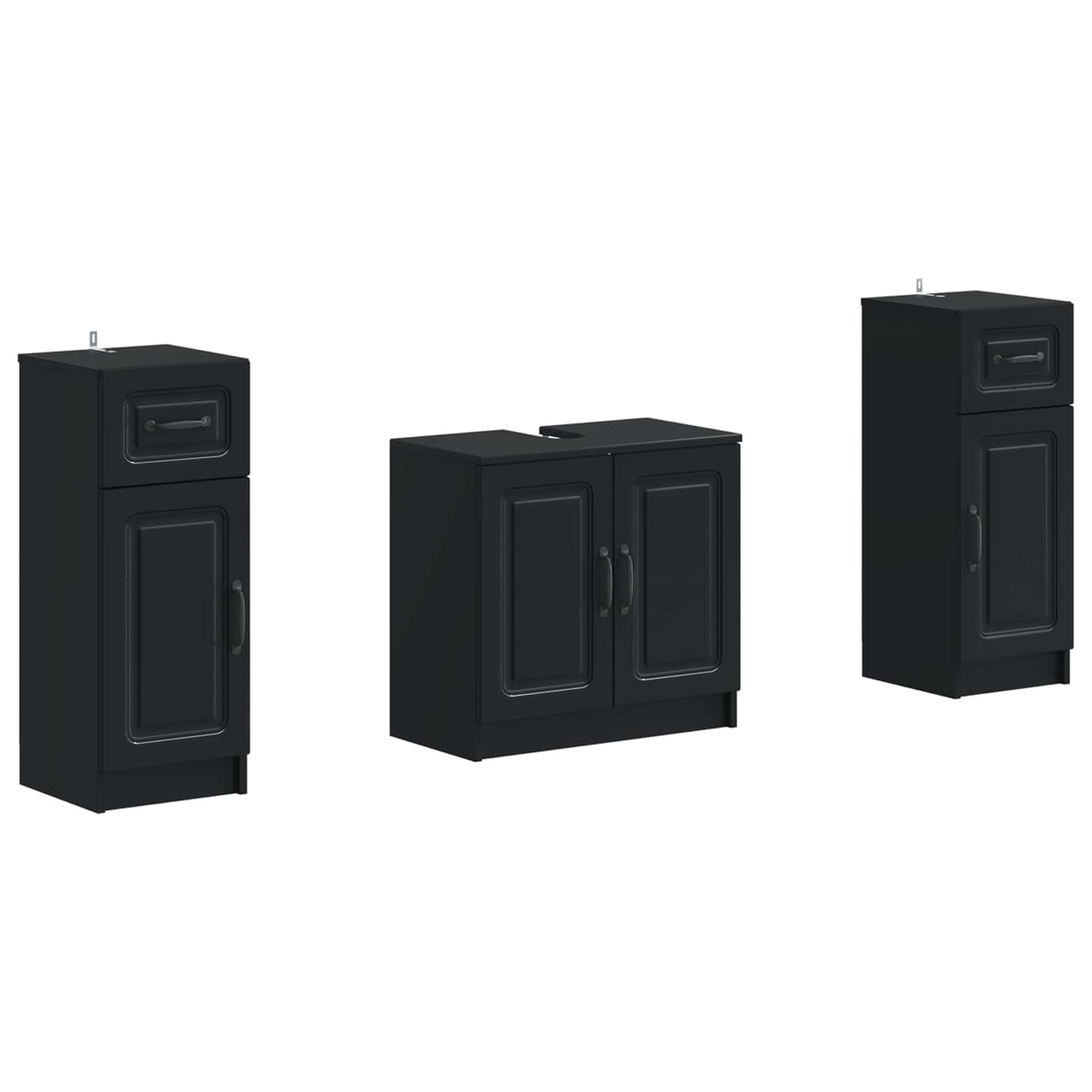 Set di Armadi da Bagno da 2 Pezzi UTRECHT Nero | homemem39
