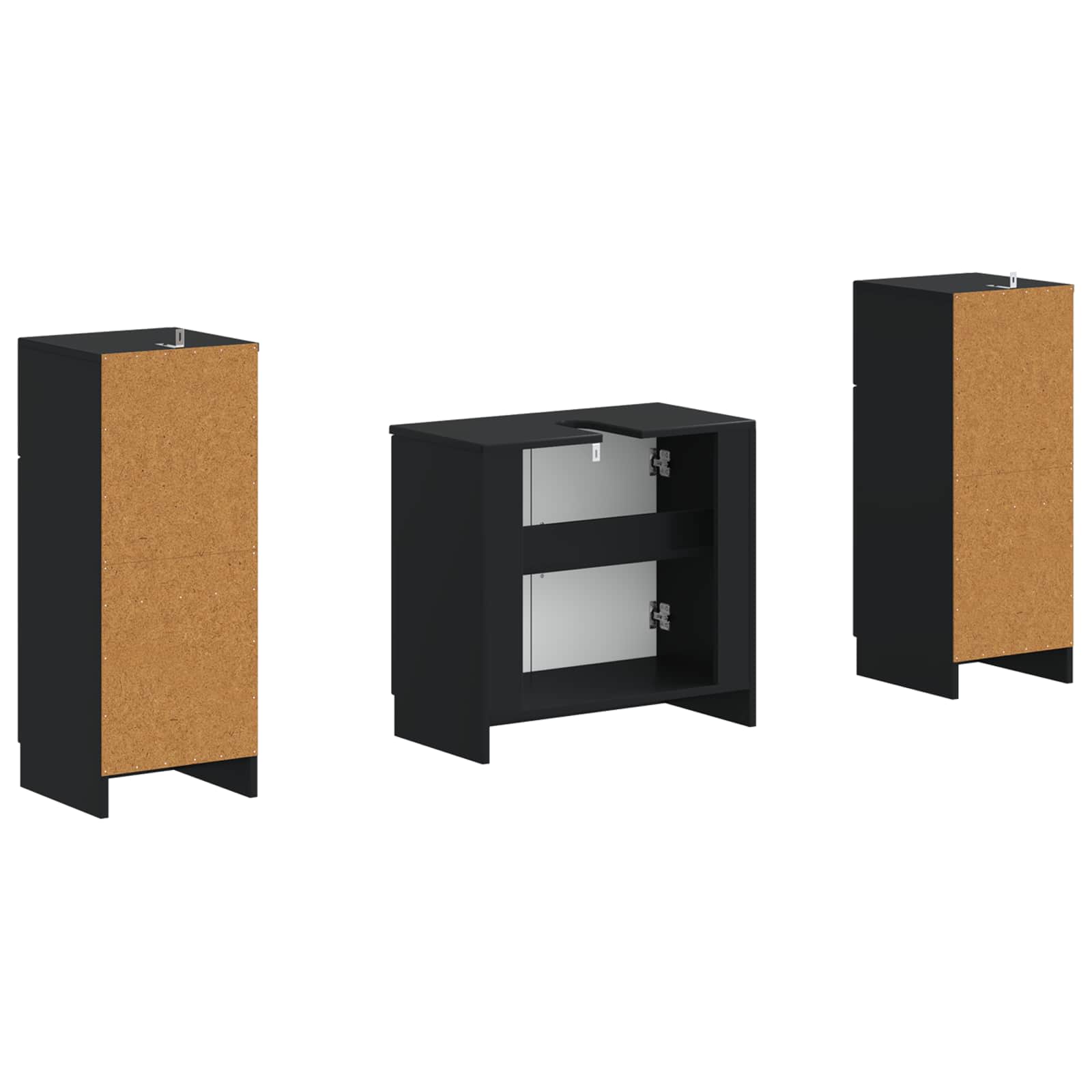 Set di Armadi da Bagno da 2 Pezzi UTRECHT Nero | homemem39