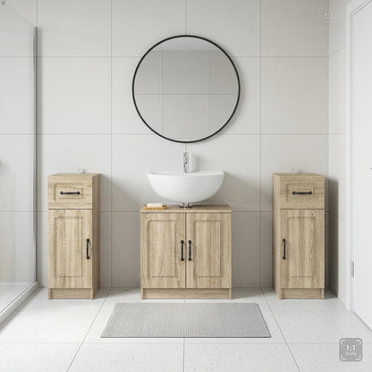 Set di armadietti da bagno in 3 pezzi UTRECHT Rovere Sonoma
