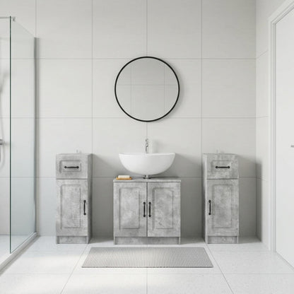 Set di armadietti da bagno in 3 pezzi UTRECHT Grigio Cemento
