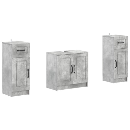 Set di Armadi da Bagno da 2 Pezzi UTRECHT Grigio Cemento | homemem39