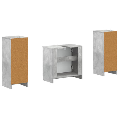 Set di armadietti da bagno in 3 pezzi UTRECHT Grigio Cemento