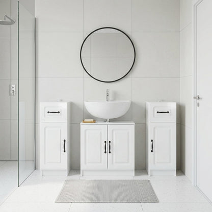 Set di armadietti da bagno in 3 pezzi UTRECHT Bianco Lucido