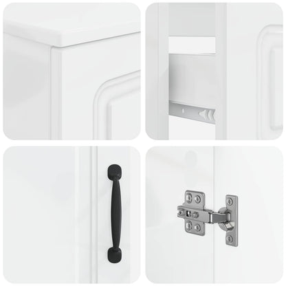 Set di Armadi da Bagno da 2 Pezzi UTRECHT Bianco Lucido | homemem39