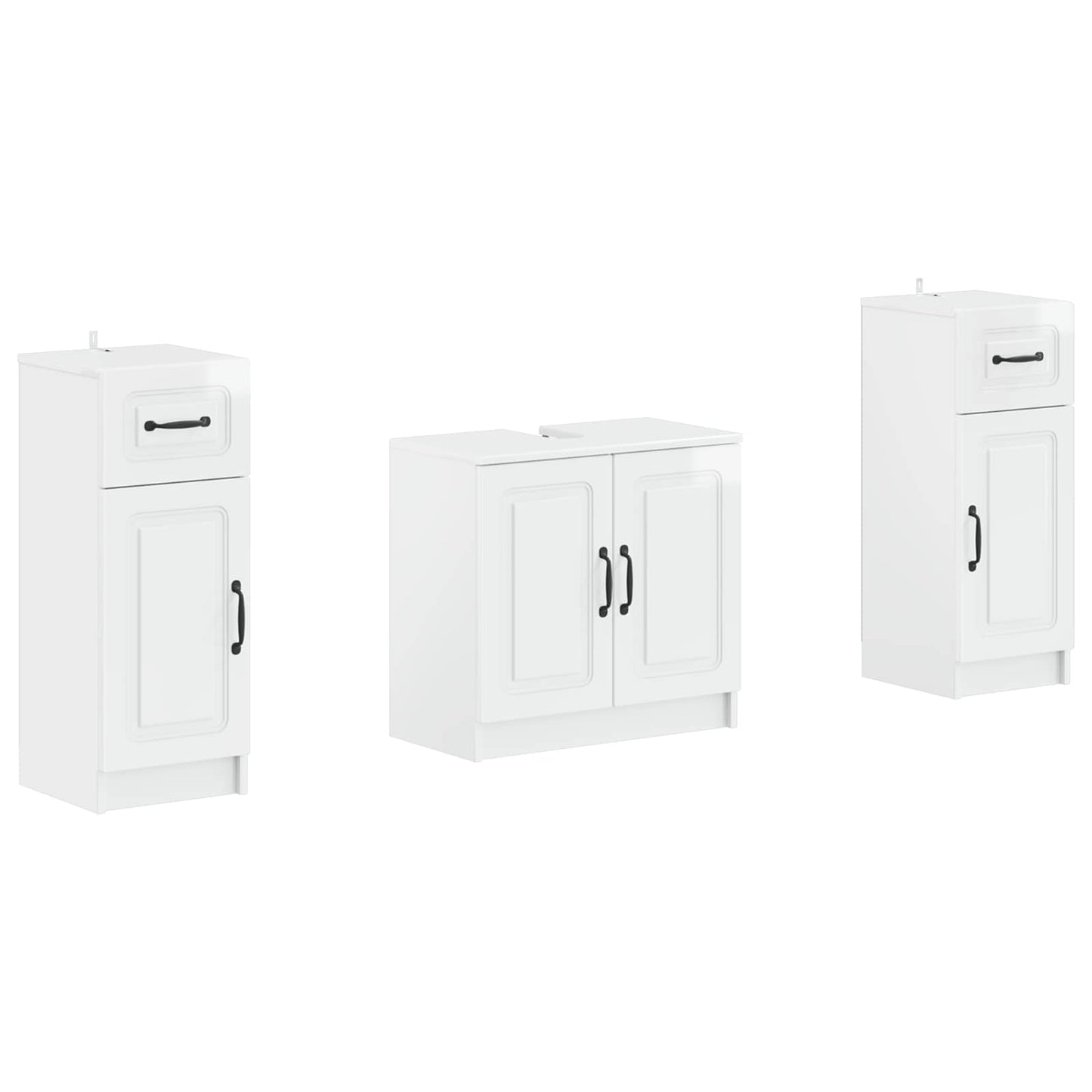 Set di armadietti da bagno in 3 pezzi UTRECHT Bianco Lucido