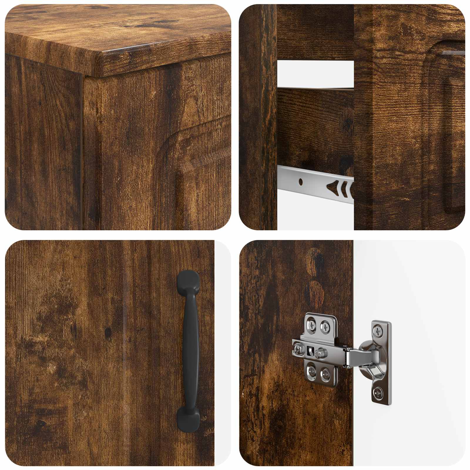 Set di Armadi da Bagno da 2 Pezzi UTRECHT Rovere Fumo | homemem39