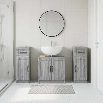Set di armadietti da bagno in 3 pezzi UTRECHT Sonoma grigio
