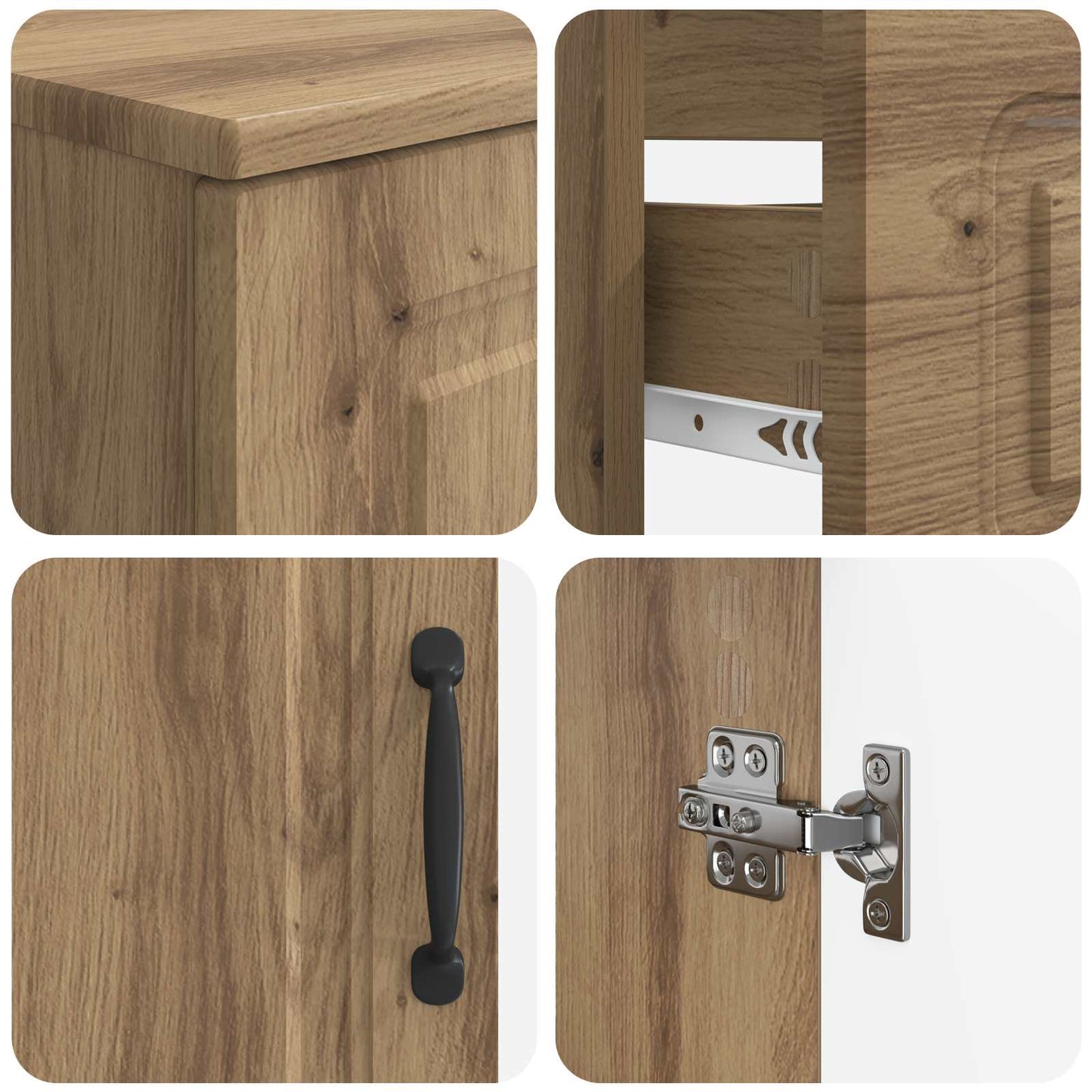 Set di Armadi da Bagno da 2 Pezzi UTRECHT Rovere Artigianale