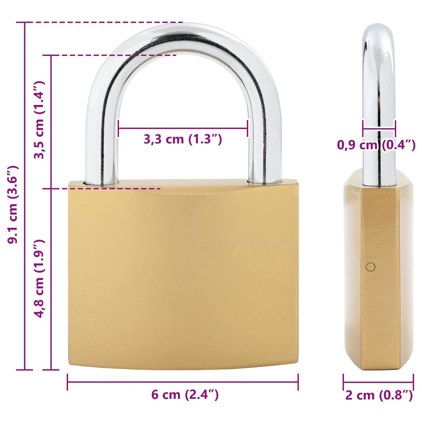 U Lock con Chiavi 100 pcs Ottone Ferro | homemem39
