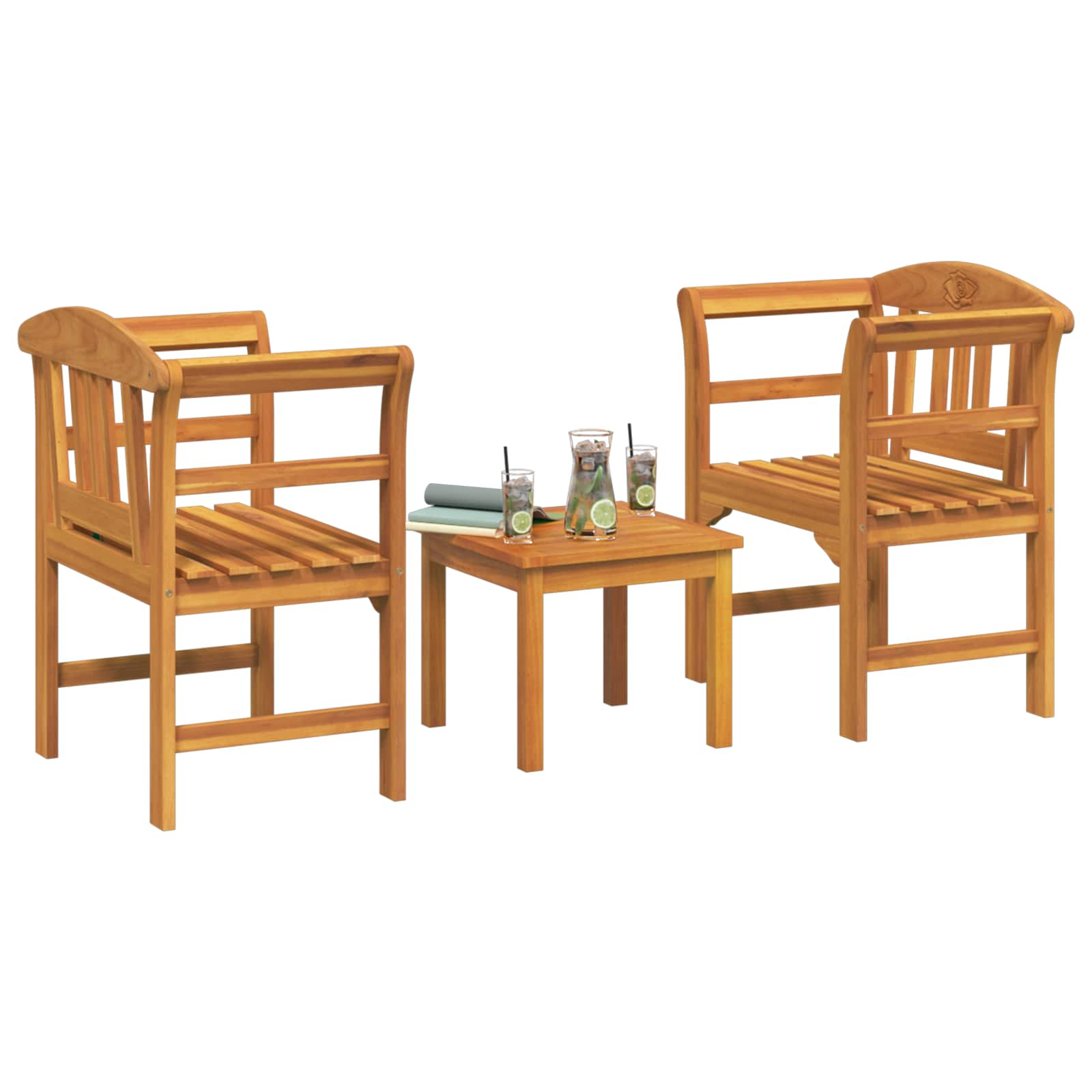 Set da giardino con divano a rosa 3 pcs | homemem39