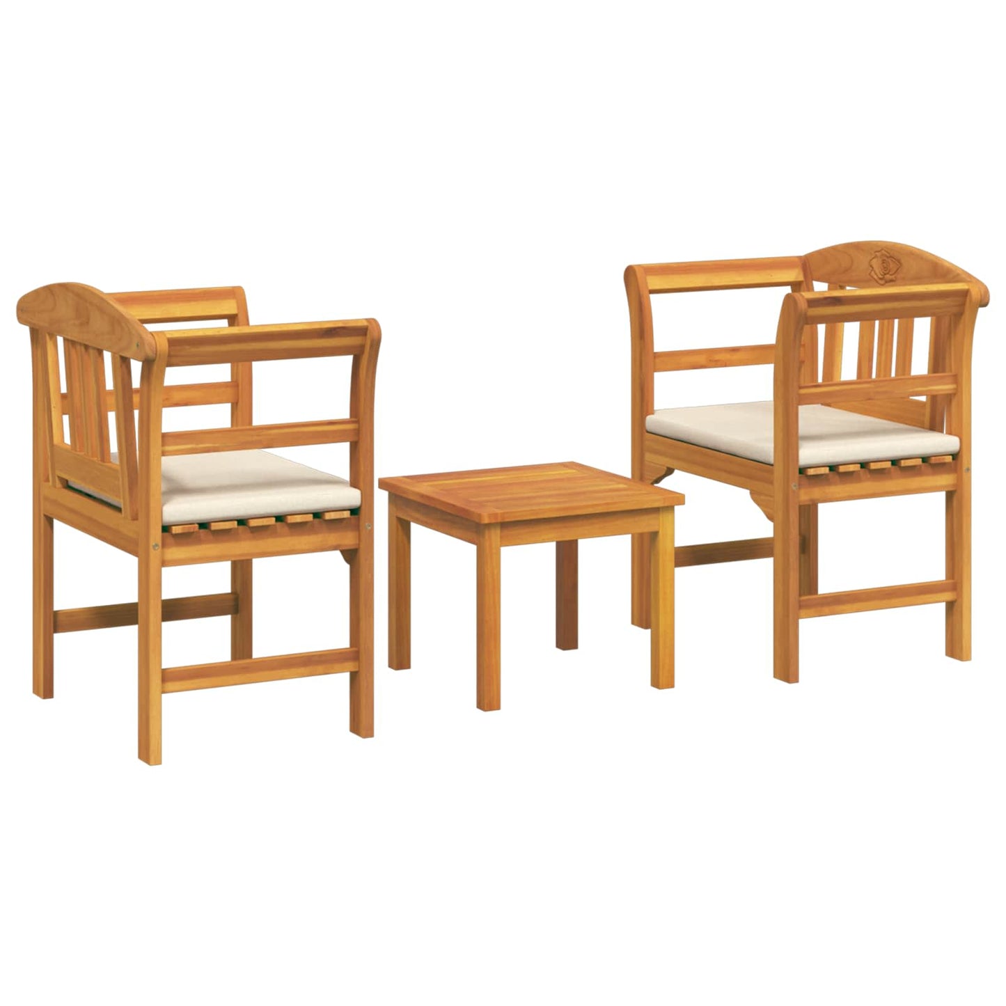 Set da giardino con divano a rosa con cuscino 3 pcs | homemem39