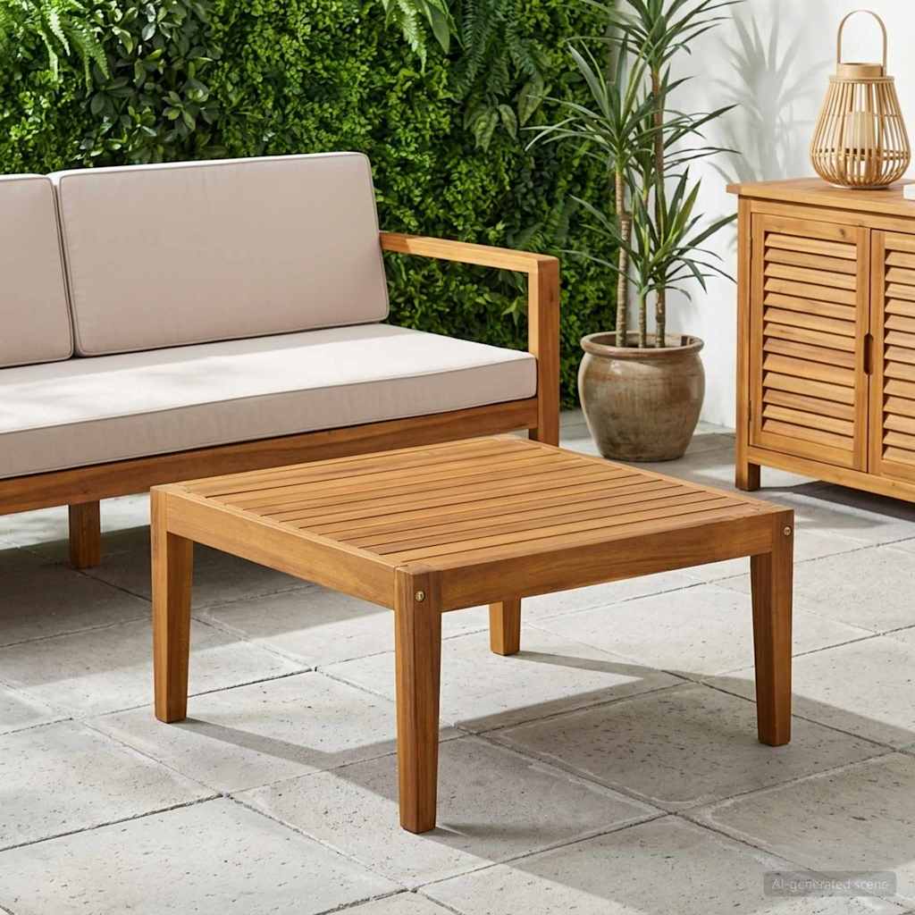 tavolo Legno di Acacia Massello Naturale 60 x 60 x 30 cm | homemem39
