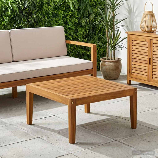 tavolo Legno di Acacia Massello Naturale 60 x 60 x 30 cm | homemem39