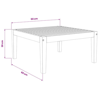tavolo Legno di Acacia Massello Naturale 60 x 60 x 30 cm | homemem39