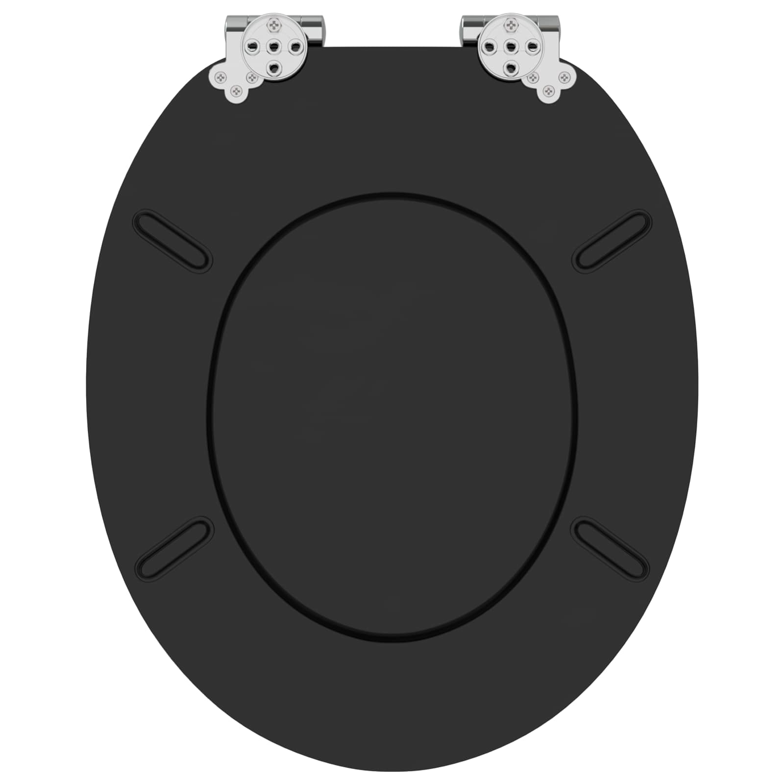 Sedile per toilette con chiusura morbida Nero 44 x 38 cm | homemem39